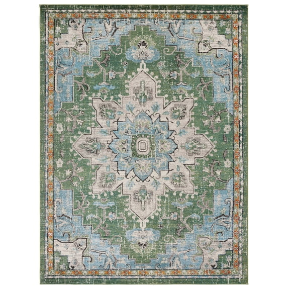 SAFAVIEH Madison Dalia Oriental Area Rug, Green/Turquoise, 10' x 14'