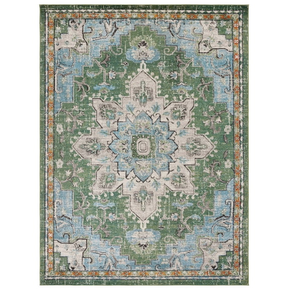 SAFAVIEH Madison Dalia Oriental Area Rug, Green/Turquoise, 10' x 14'