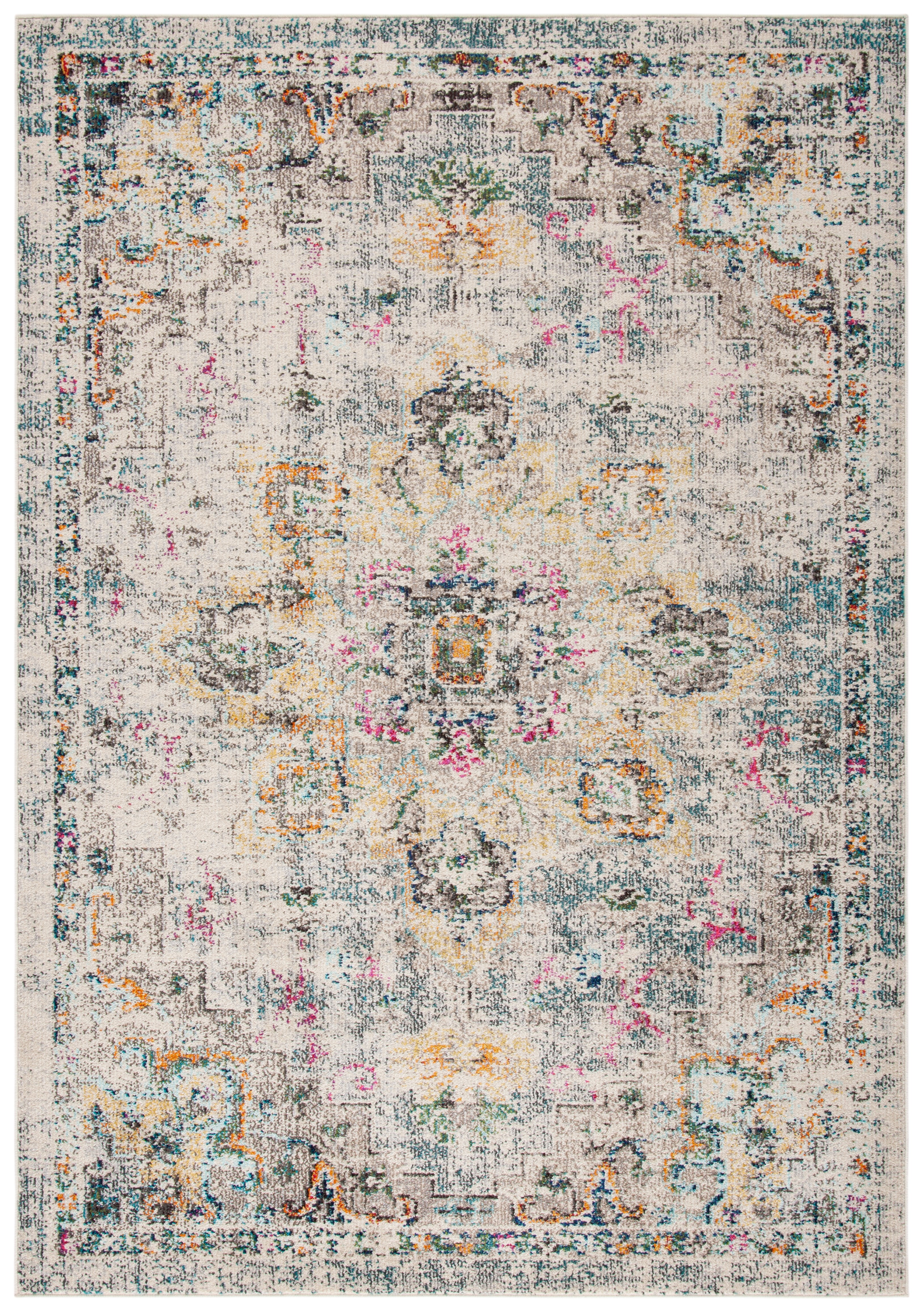 Elegant Metro-Mod Grey/Gold Synthetic 4' x 6' Area Rug