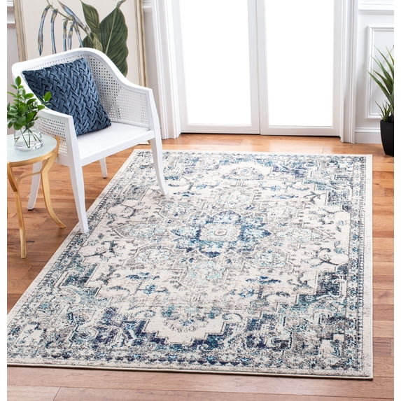 SAFAVIEH Madison Dalia Oriental Area Rug, Ivory/Grey, 5'3" x 7'6"