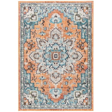 SAFAVIEH Madison Dalia Vintage Traditional Area Rug, Orange/Teal, 2'2" x 4'