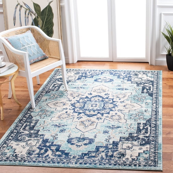 SAFAVIEH Madison Dalia Oriental Area Rug, Teal/Navy, 2'2" x 4'