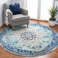 thumbnail image 1 of SAFAVIEH Madison Dalia Oriental Area Rug, Teal/Navy, 6'7" x 6'7" Round, 1 of 12