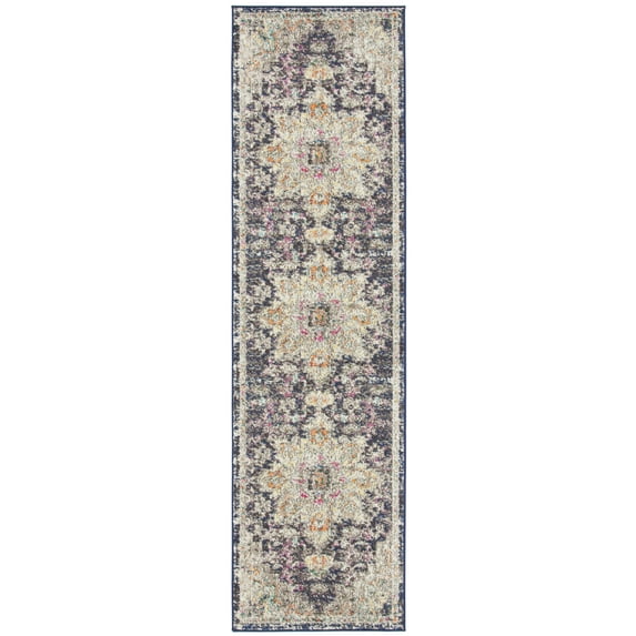 SAFAVIEH Madison Dalia Oriental Runner Rug, Black/Gold, 2'2" x 20'