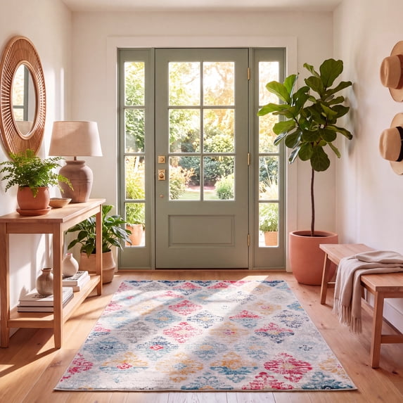 Safavieh Madison Darin Damask Area Rug, Ivory/Blue, 5'3" x 7'6"