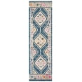 thumbnail image 1 of SAFAVIEH Madison Dayna Trellis Bordered Runner Rug, Blue/Beige, 2' x 8', 1 of 8