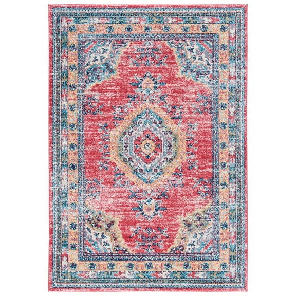 SAFAVIEH Madison Dixie Oriental Area Rug, Orange/Light Blue, 3' x 5'