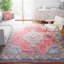 SAFAVIEH Madison Dixie Oriental Area Rug, Orange/Light Blue, 8' x 10'