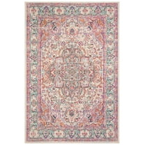 SAFAVIEH Madison Edwyna Distressed Area Rug, Beige/Fuchsia, 4' x 6'