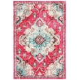 thumbnail image 1 of SAFAVIEH Madison Elinor Traditional Distressed Area Rug, Fuchsia/Light Blue, 3' x 5', 1 of 8