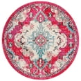 thumbnail image 1 of SAFAVIEH Madison Elinor Traditional Distressed Area Rug, Fuchsia/Light Blue, 6'7" x 6'7" Round, 1 of 8