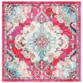 thumbnail image 1 of SAFAVIEH Madison Elinor Traditional Distressed Area Rug, Fuchsia/Light Blue, 6'7" x 6'7" Square, 1 of 8