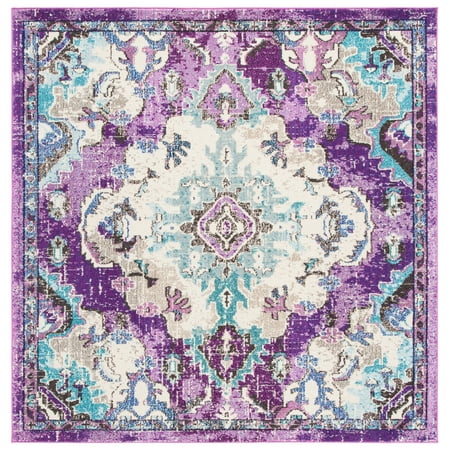 Safavieh Madison Elinor Traditional Area Rug, Lavender/Light Blue, 6'7" x 6'7" Square