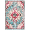 thumbnail image 1 of SAFAVIEH Madison Elinor Traditional Distressed Area Rug, Light Blue/Fuchsia, 5'3" x 7'6", 1 of 8