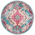 thumbnail image 1 of SAFAVIEH Madison Elinor Traditional Distressed Area Rug, Light Blue/Fuchsia, 6'7" x 6'7" Round, 1 of 8