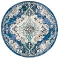 thumbnail image 1 of SAFAVIEH Madison Elinor Traditional Distressed Area Rug, Navy/Ivory, 6'7" x 6'7" Round, 1 of 8