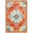 thumbnail image 1 of SAFAVIEH Madison Elinor Traditional Distressed Area Rug, Orange/Light Blue, 4' x 6', 1 of 8