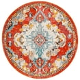 thumbnail image 1 of SAFAVIEH Madison Elinor Traditional Distressed Area Rug, Orange/Light Blue, 6'7" x 6'7" Round, 1 of 8