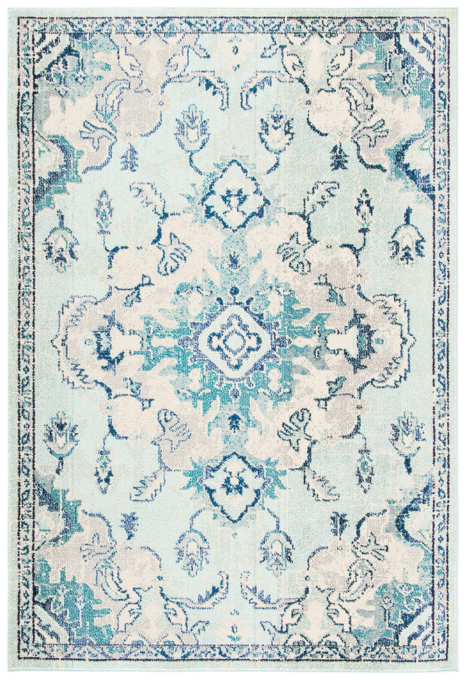 Aurora Breeze Round Synthetic Rug in Light Blue - 59" Diameter