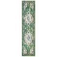 thumbnail image 1 of SAFAVIEH Madison Elinor Traditional Distressed Runner Rug, Green/Light Blue, 2' x 8', 1 of 8