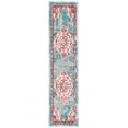 thumbnail image 1 of SAFAVIEH Madison Elinor Traditional Distressed Runner Rug, Light Blue/Fuchsia, 2' x 8', 1 of 8