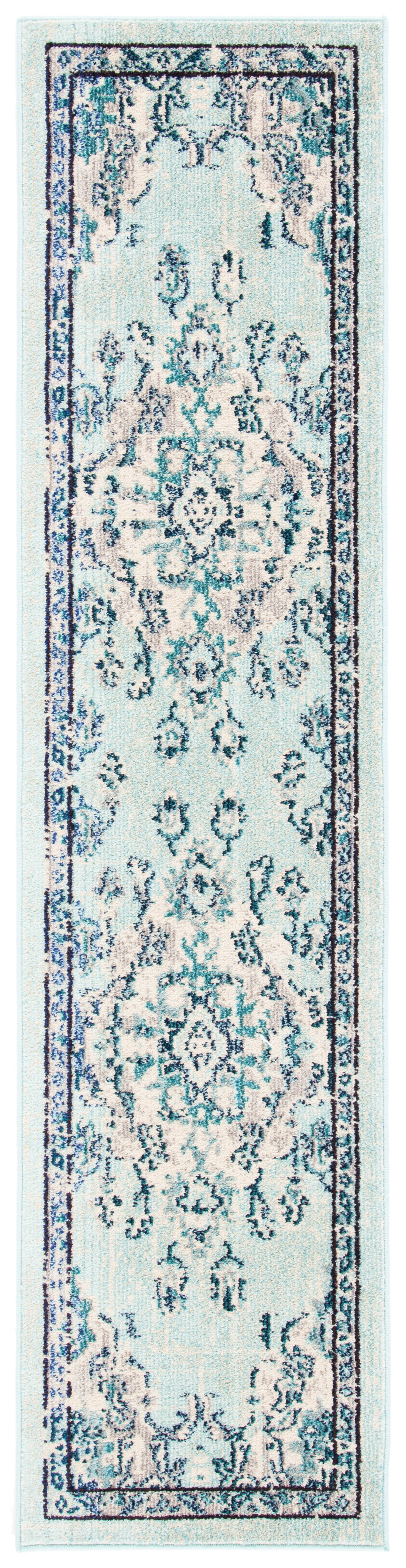 Madison Distressed Rug SAFAVIEH Madison Elinor Traditional Distressed Runner Rug, Teal/Beige ...