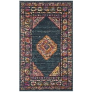 SAFAVIEH Madison Emmet Traditional Area Rug, Blue/Fuchsia, 2'3" x 3'11"