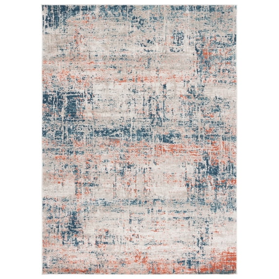 SAFAVIEH Madison Emmet Traditional Area Rug, Blue/Grey, 5'5" x 7'7"