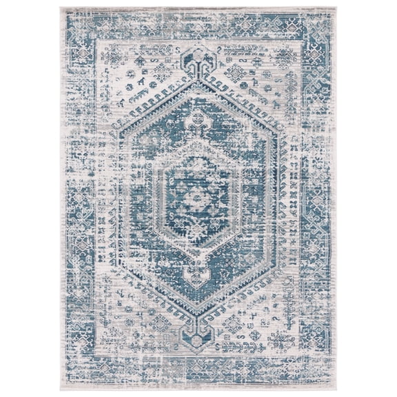 SAFAVIEH Madison Emmet Traditional Area Rug, Blue/Ivory, 8' x 10'