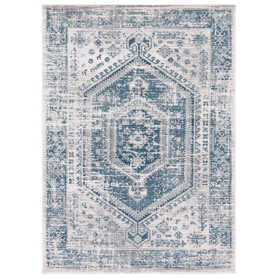SAFAVIEH Madison Emmet Traditional Area Rug, Blue/Ivory, 8' x 10'