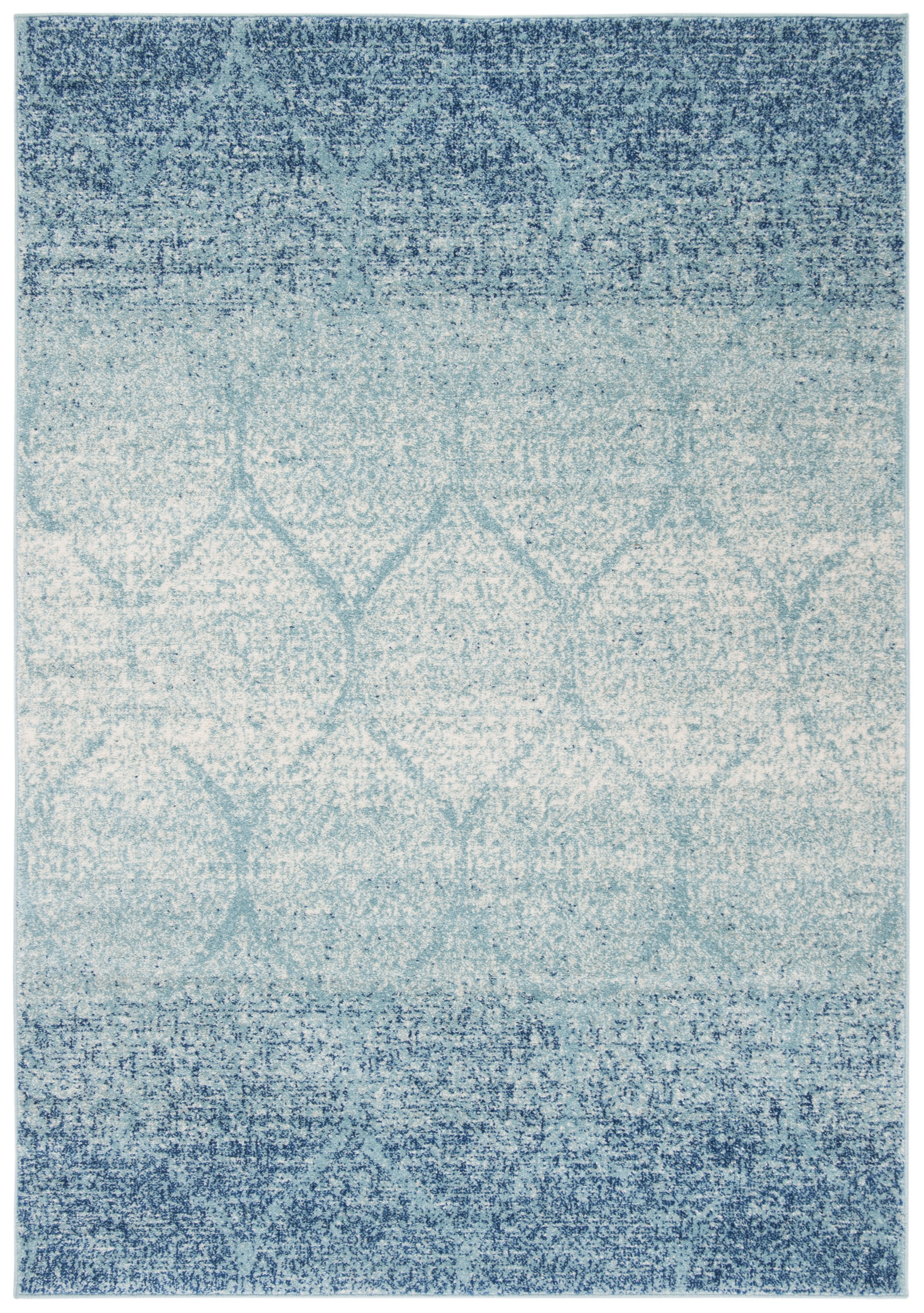 Madison Blue and Turquoise Synthetic Area Rug