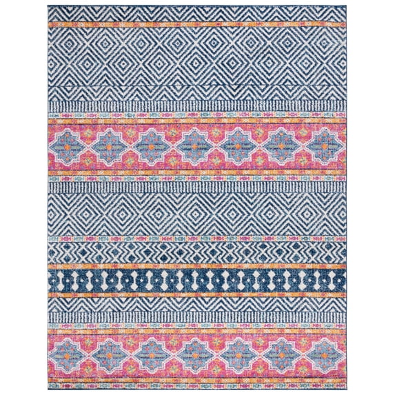 SAFAVIEH Madison Emmet Traditional Area Rug, Navy/Ivory, 8' x 10'