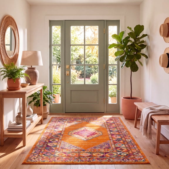Safavieh Madison Emmet Traditional Oriental Area Rug, Orange/Fuchsia, 2'3" x 4'