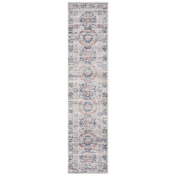SAFAVIEH Madison Emmet Traditional Runner Rug, Beige/Blue, 2'2" x 9'