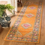 SAFAVIEH Madison Emmet Traditional Runner Rug, Orange/Fuchsia, 2'3" x 6'