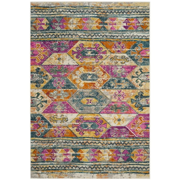 SAFAVIEH Madison Emory Abstract Area Rug, Blue/Fuchsia, 5'1" x 7'6"