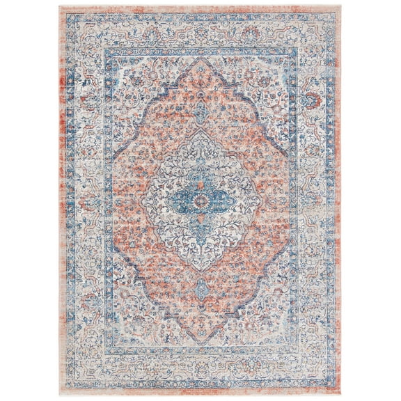 SAFAVIEH Madison Faris Oriental Area Rug, Beige/Orange, 4' x 6'