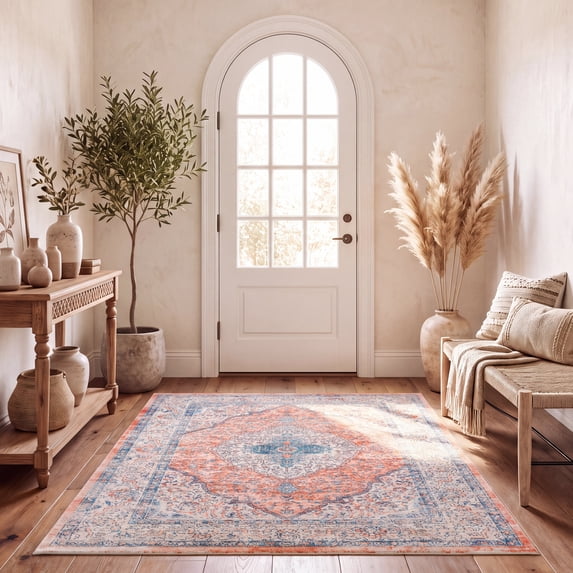 Safavieh Madison Faris Oriental Area Rug, Beige/Orange, 5'3" x 7'6"