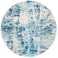 thumbnail image 1 of SAFAVIEH Madison Flowers Abstract Area Rug, Ivory/Turquoise, 8' x 8' Round, 1 of 13