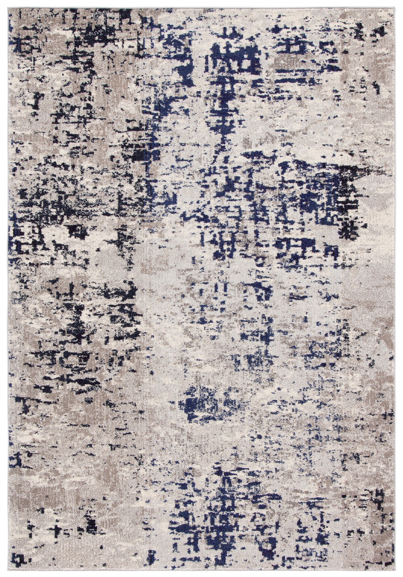 Beige and Purple Flat Woven Round Synthetic Rug