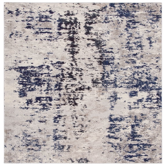 SAFAVIEH Madison Flowers Vintage Abstract Area Rug, Beige/Purple, 6'7" x 6'7" Square