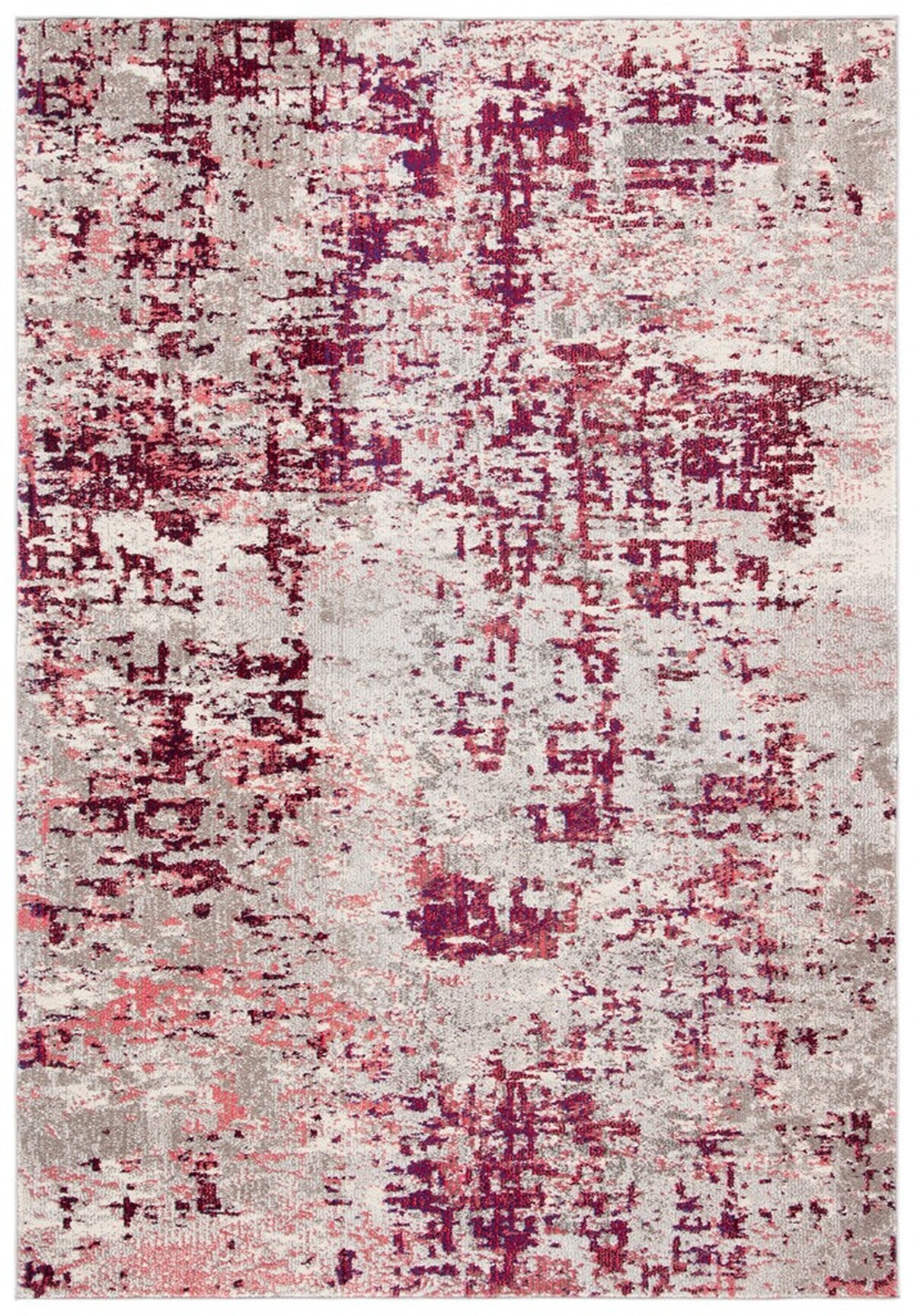 Vintage Chic Beige/Wine Synthetic 3' x 5' Area Rug