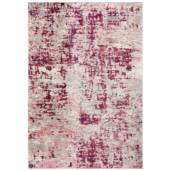 SAFAVIEH Madison Flowers Vintage Abstract Area Rug, Beige/Wine, 4' x 6'