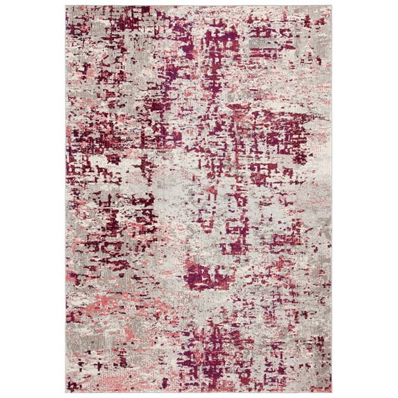 SAFAVIEH Madison Flowers Vintage Abstract Area Rug, Beige/Wine, 5'3" x 7'6"