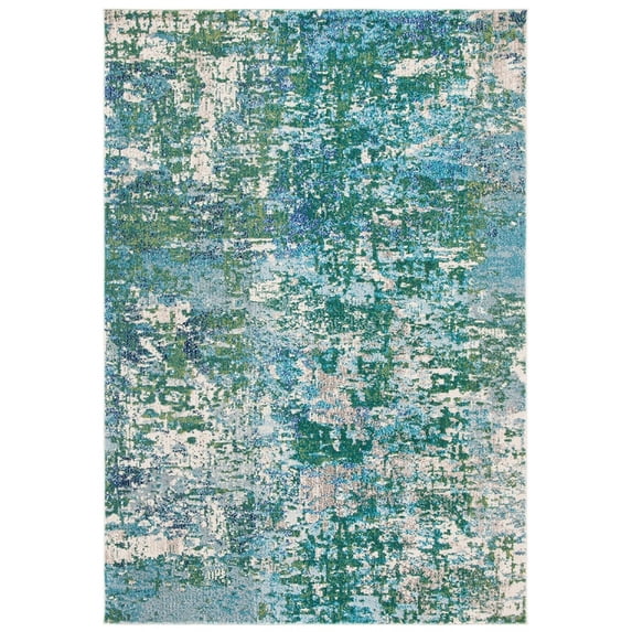 SAFAVIEH Madison Flowers Vintage Abstract Area Rug, Green/Turquoise, 2'2" x 4'