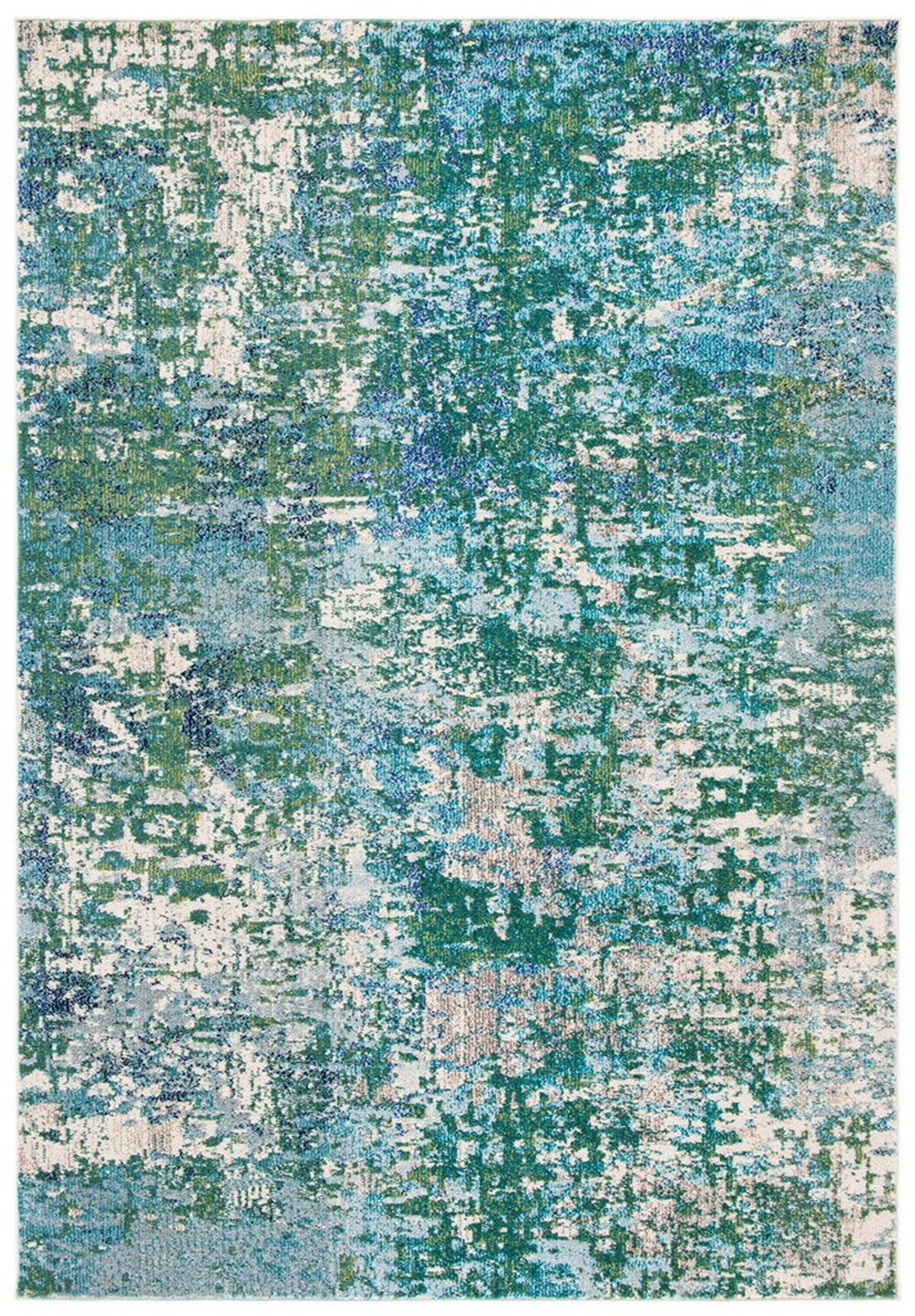 Elegant Madison 6' x 9' Green/Turquoise Synthetic Area Rug