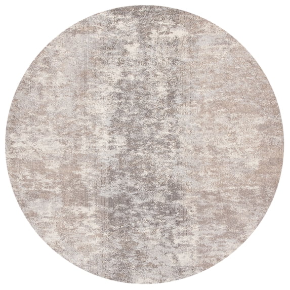 SAFAVIEH Madison Flowers Vintage Abstract Area Rug, Grey/Beige, 10' x 10' Round