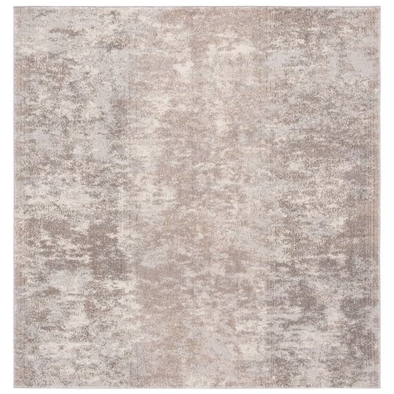 SAFAVIEH Madison Flowers Vintage Abstract Area Rug, Grey/Beige, 3' x 3' Square