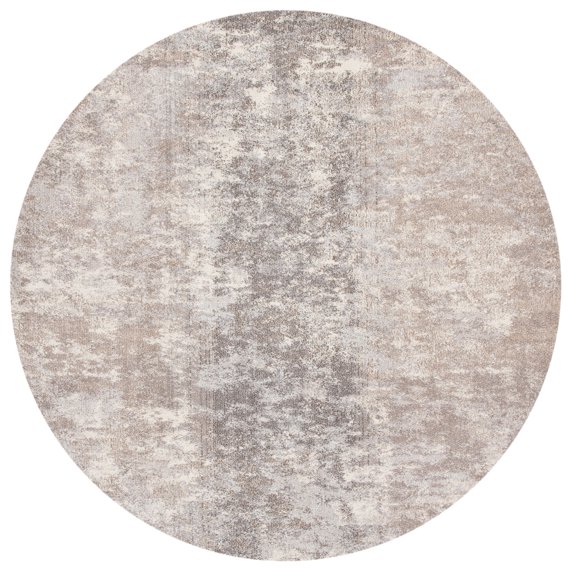SAFAVIEH Madison Flowers Vintage Abstract Area Rug, Grey/Beige, 4' x 4' Round