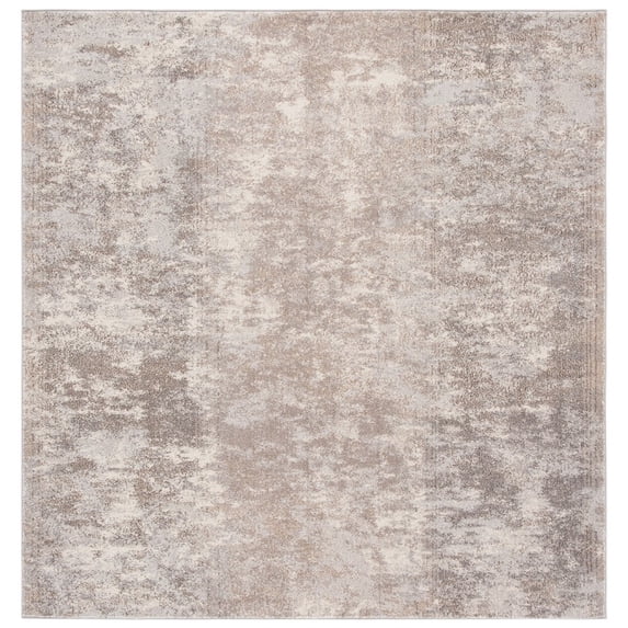 SAFAVIEH Madison Flowers Vintage Abstract Area Rug, Grey/Beige, 4' x 4' Square